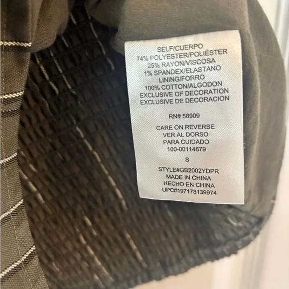 GB Gianni Bini Striped Olive Crop Bustier Tank Top with Adjustable Straps Small - Picture 4 of 5